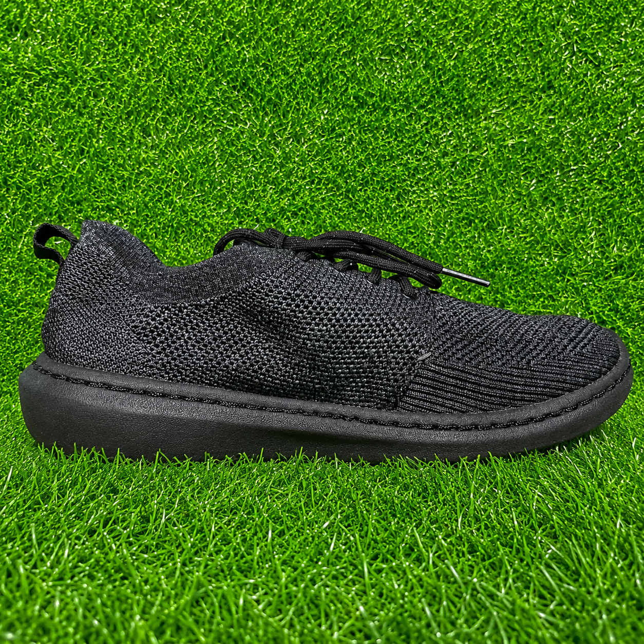 Men's Lightweight Black Knit Casual Sneakers