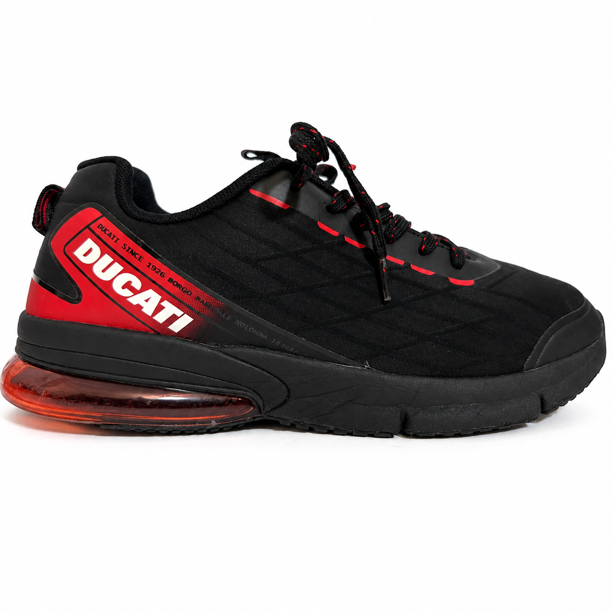 Ducati Air Cushion Sports Sneakers – Black & Red